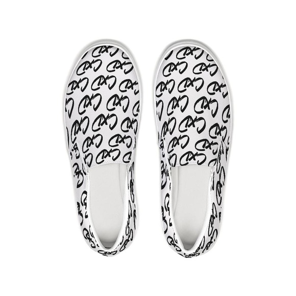Crime X Design All Over Canvas SlipOns - Picture 2 of 6